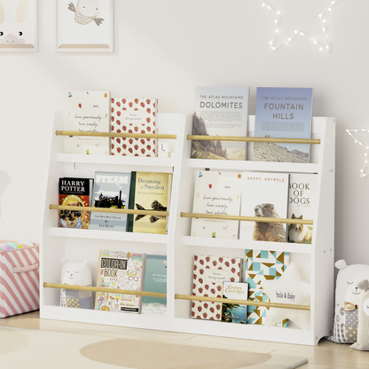 3 Tier Kids Book Shelf,Kids Book Rack, Helps Keep Bedrooms, Playrooms, and Classrooms Organized,White - Streamdale Furniture