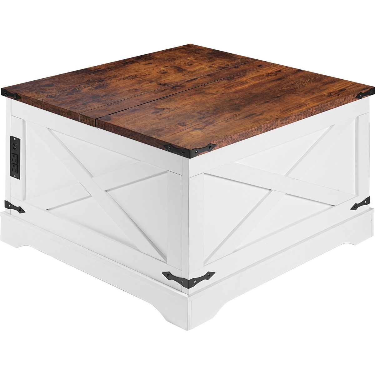 Coffee Table, Multi-functional Lifting Dining Table Coffee Table, Living Room Home Table, Modern Coffee Table 80CM, Vintage White