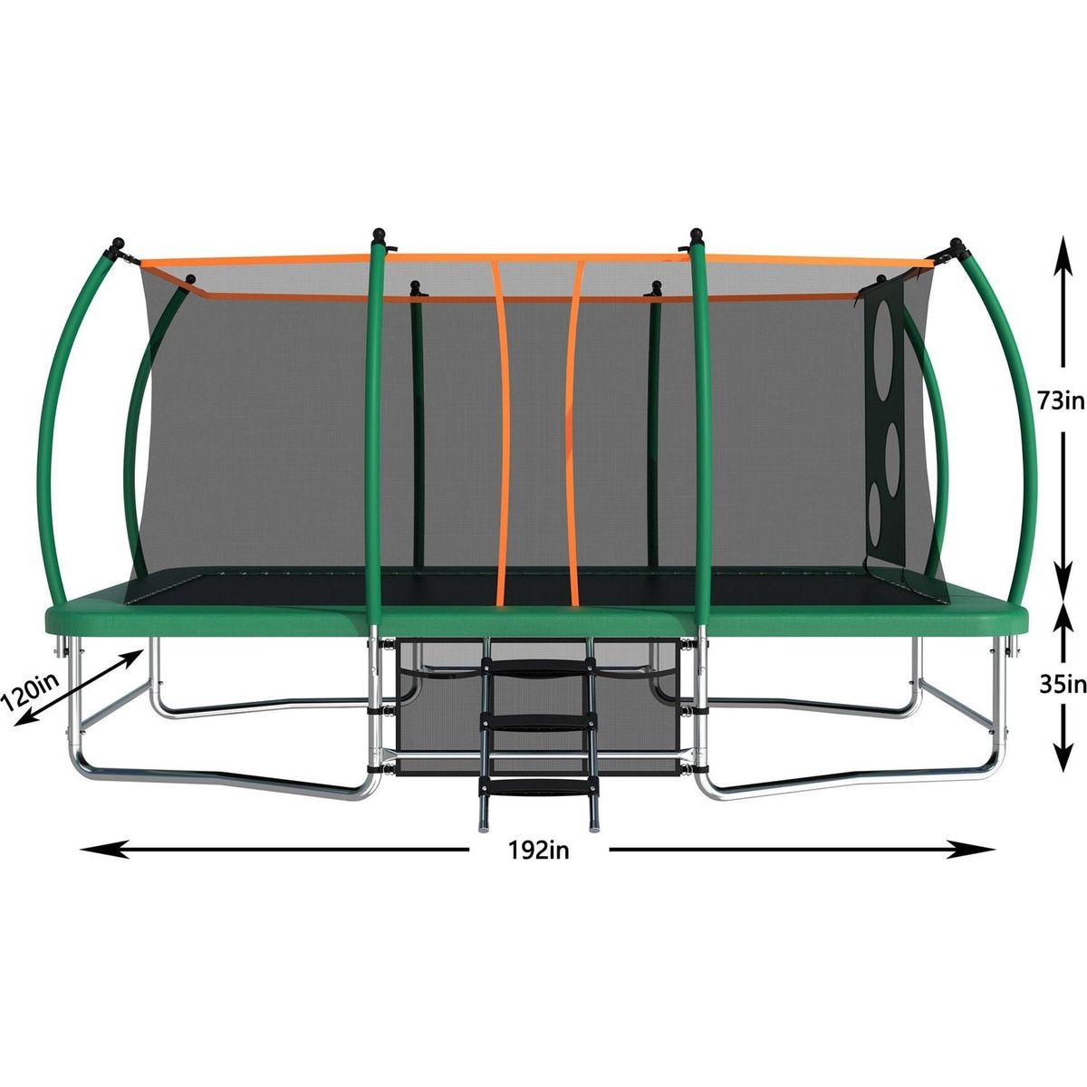 10X16FT Outdoor Square Trampolines for Kids Adults Long Rectangular Tumbling Trampoline