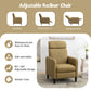 Modern Artistic Color Design Adjustable Recliner Chair PU Leather for Living Room Bedroom Home Theater, Mustard Green