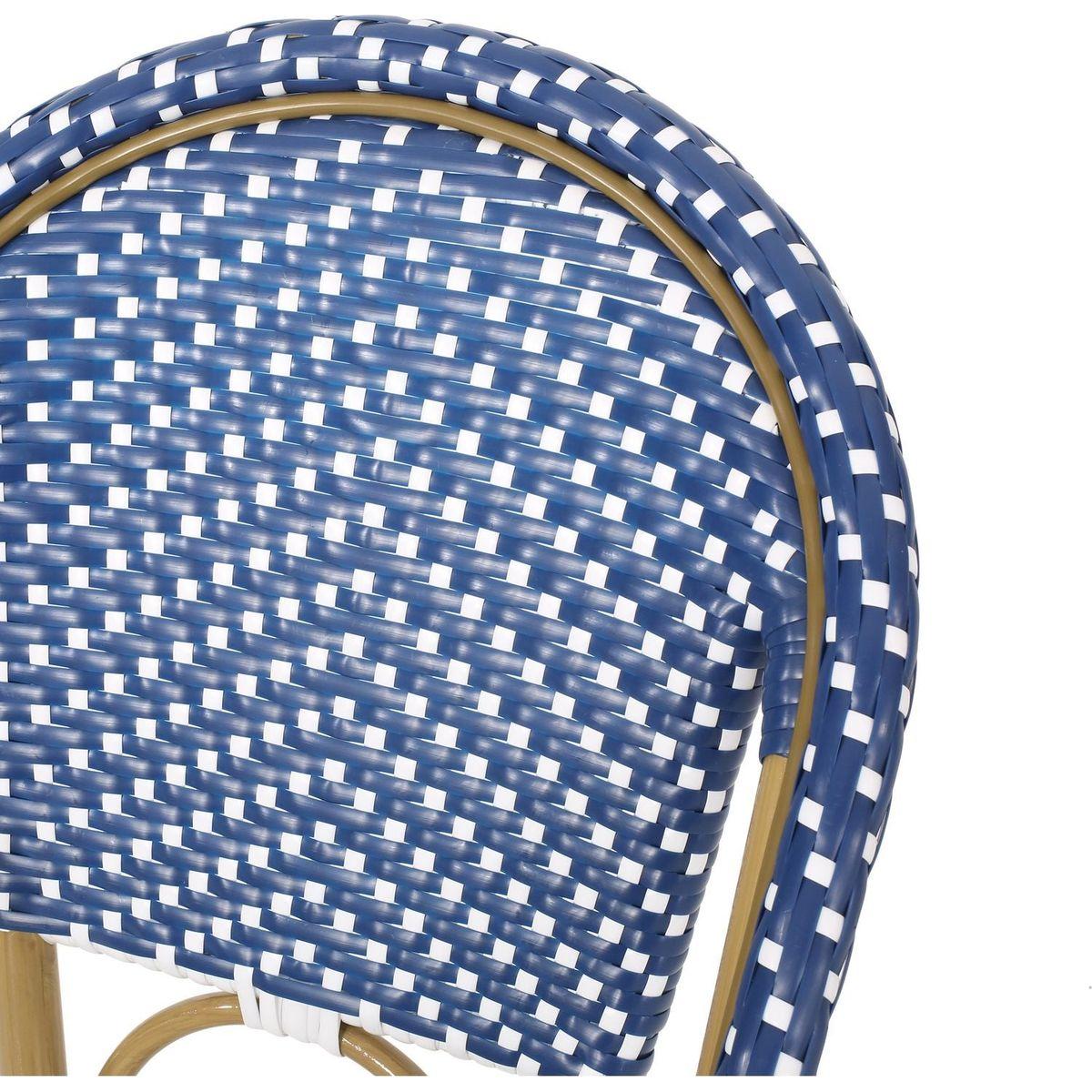 WICKER BAR STOOL WITH ALUMINUM FRAME