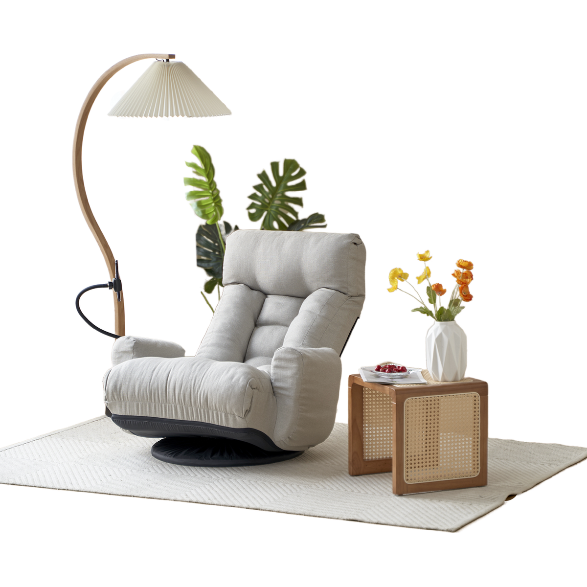 Adjustable head and waist, game chair, lounge chair in the living room, 360 degree rotatable sofa chair,Rotatable seat Leisure Chair deck chair