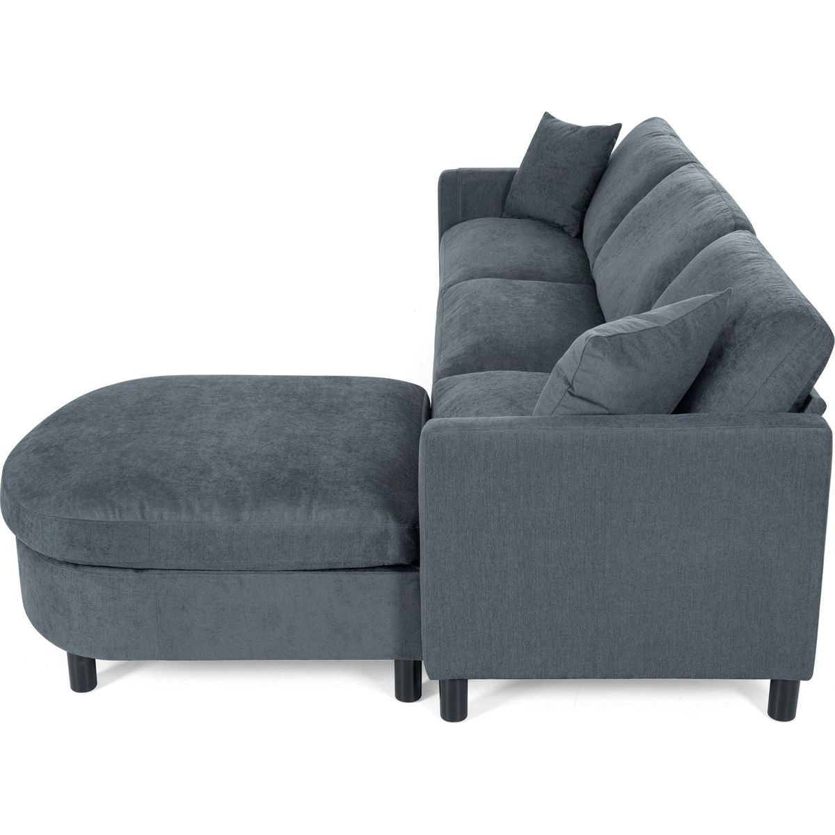 107.87'Sectional Sofa Couch With 1 Ottoman,Seat Cushion and Back Cushion Removable