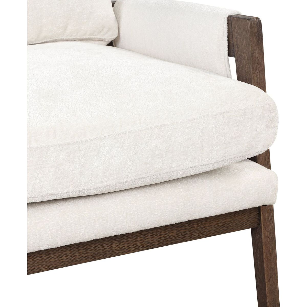 Kelly Mid-Century Modern Velvet Accent Armchair, White