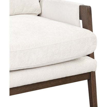 Kelly Mid-Century Modern Velvet Accent Armchair, White
