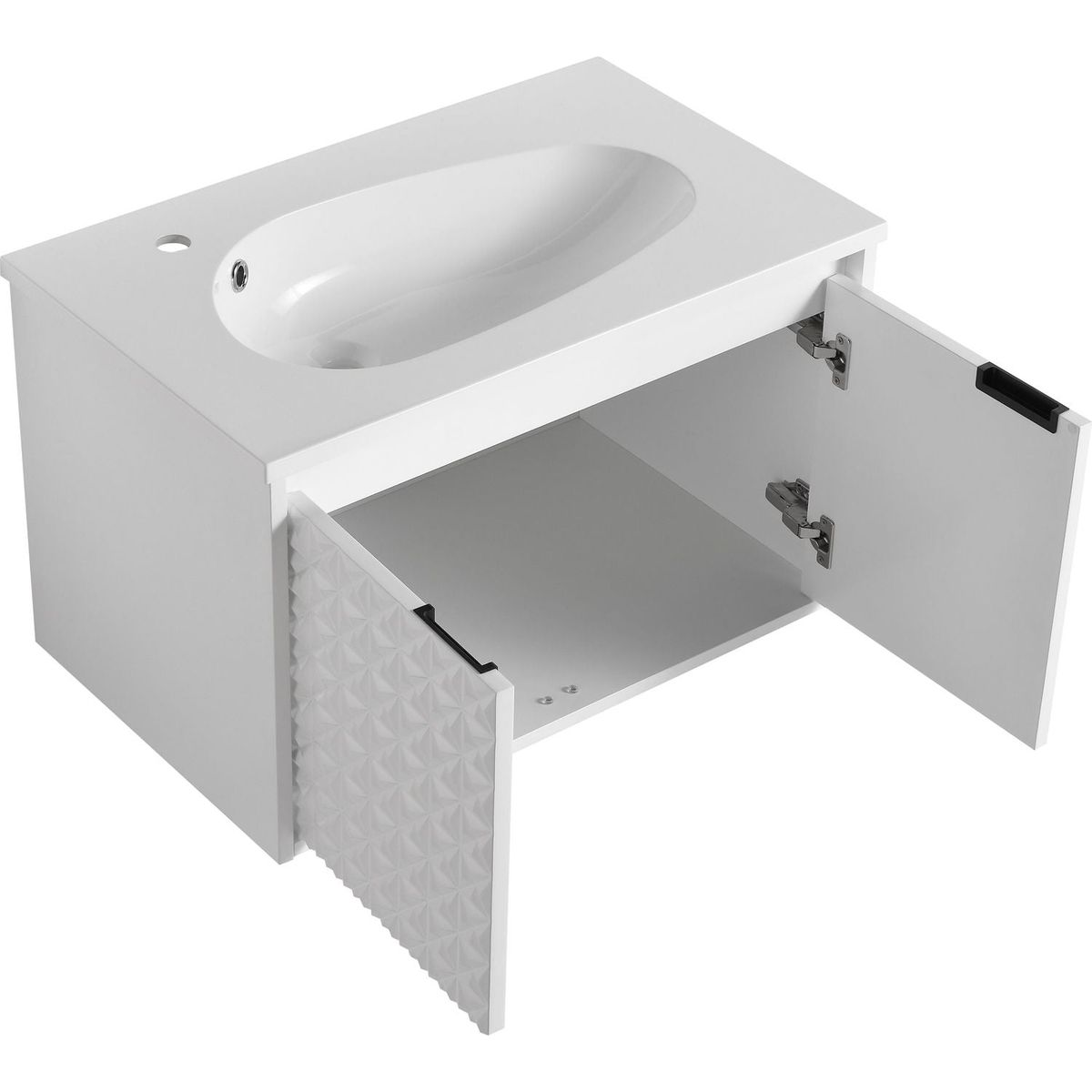 30 Inch Wall Mounted Bathroom Vanity With Sink, Soft Close Doors, For Small Bathroom (KD-PACKING)