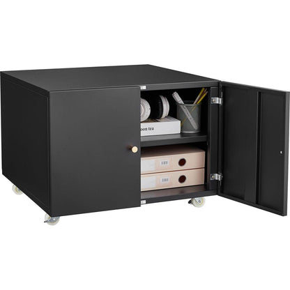 Office furniture Copier Cabinet BLACK 2 door steel copier stand mobile pedestal file Printer Stand
