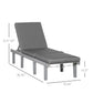 Chaise Lounge Chair for Outdoor, Patio Recliner with 4-Position Adjustable Backrest and Cushion for Deck, Beach, Lawn and Sunbathing, Gray