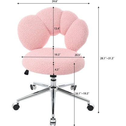 360Swivel Height Adjustable,Swivel Chair,Teddy fabric,home office chair