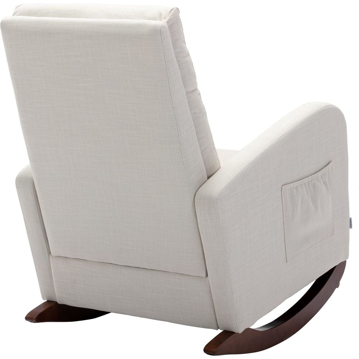 High Back Rocking Chair Nursery Chair .Comfortable Rocker Fabric Padded Seat .Modern High Back Armchair