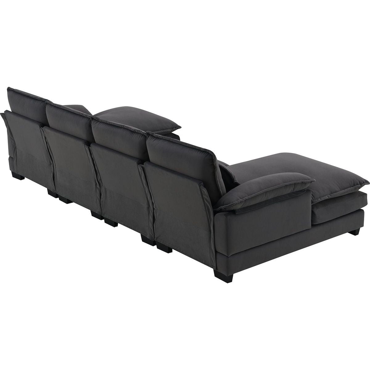 109.8x55.9" Modern U-shaped Sectional Sofa with Waist Pillows,6-seat Upholstered Symmetrical Sofa Furniture,Sleeper Sofa Couch with Chaise Lounge for Living Room,Apartment,2 Color