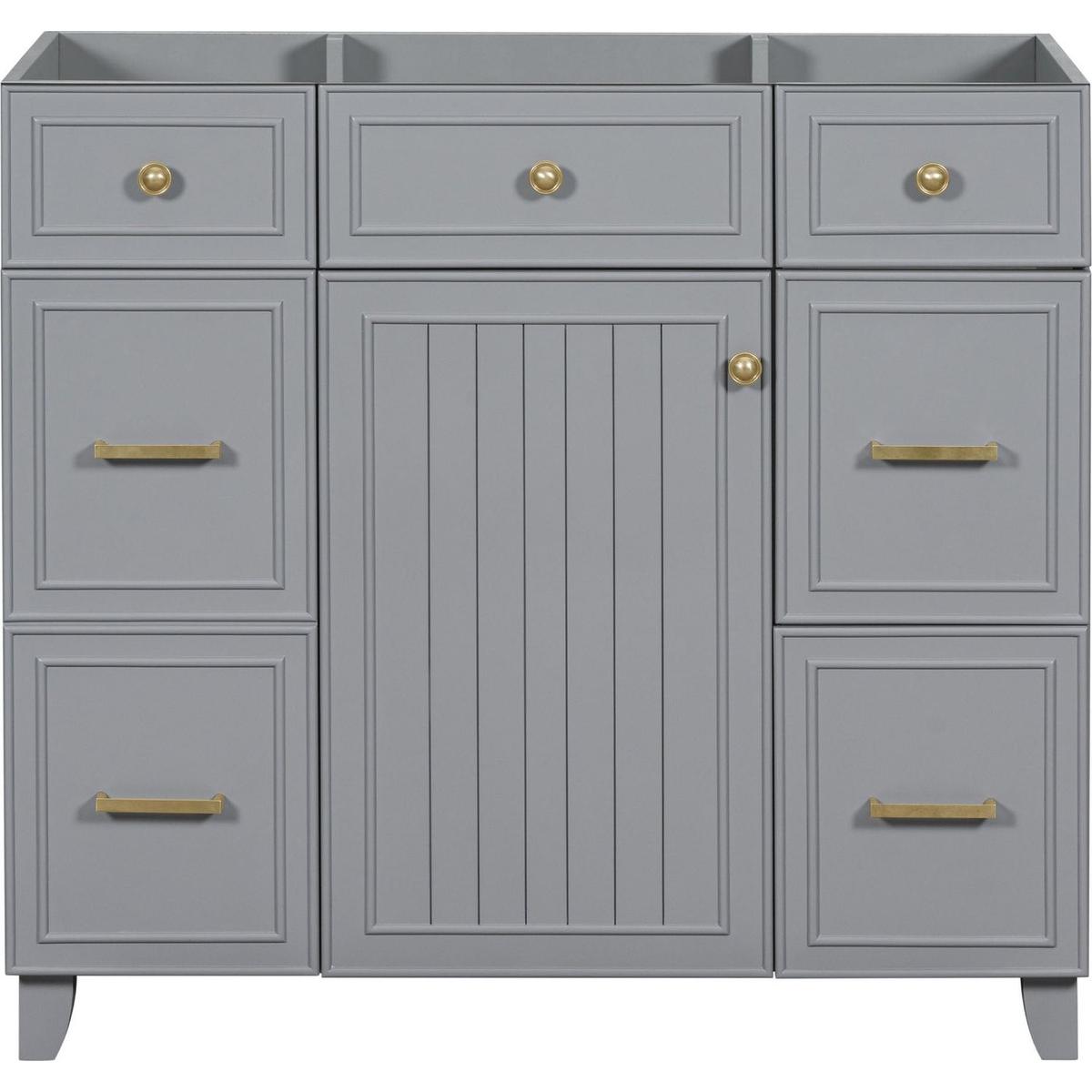 [Cabinet Only] 36" Bathroom Vanity-Gray(Sink not included)