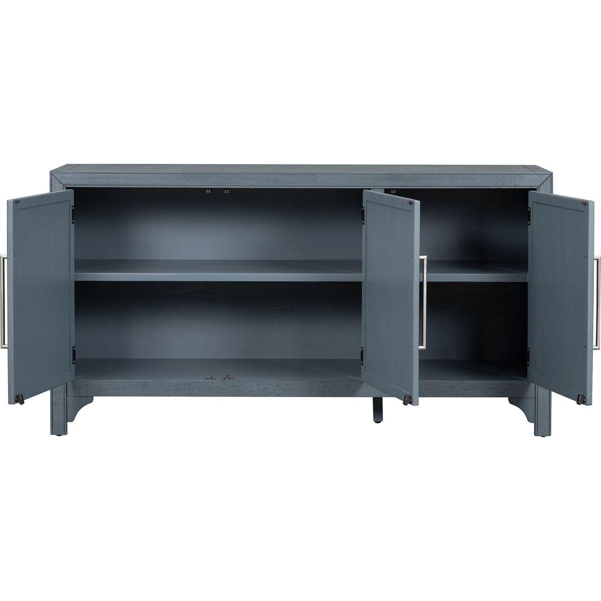 Designed Storage Cabinet Sideboard with MDF+Pine veneer, Adjustable Shelves, Suitable for Living Rooms, Entrance and Study Rooms.