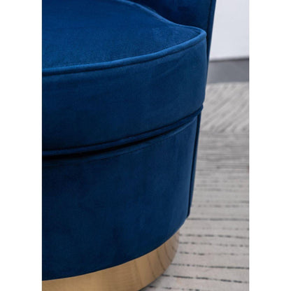 Wania Contemporary Velvet Swivel Chair, Blue