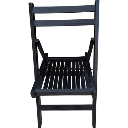 Furniture Slatted Wood Folding Special Event Chair - black, Set of 4, FOLDING CHAIR, FOLDABLE STYLE