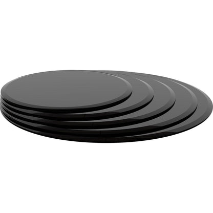 38.6" Inch Round Tempered Glass Table Top Black Glass 2/5" Inch Thick Beveled Polished Edge