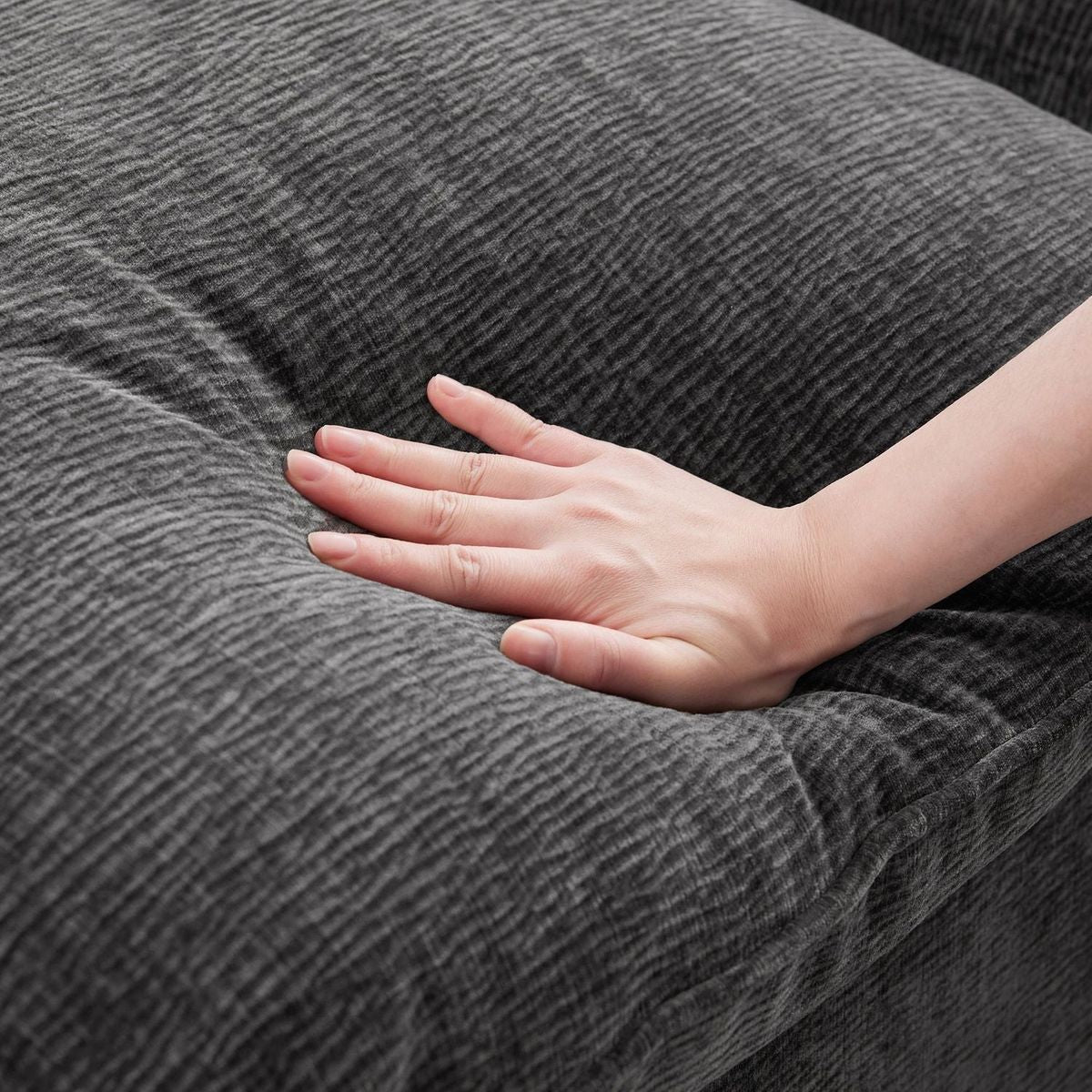 110x57" Modern U Shape Modular Sofa, 6 Seat Chenille Sectional Couch Set with 2 Pillows Included, Freely Combinable Indoor Funiture for Living Room, Apartment, Office, 2 Colors