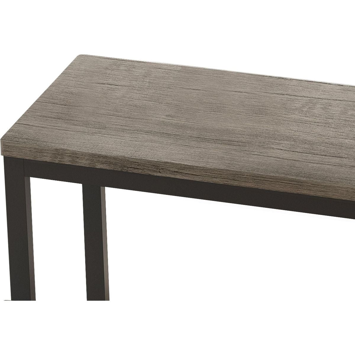 Modern Design Kitchen Dining Table, Pub Table, Long Dining Table Set with 3 Stools, Easy Assembly, Brown Gray