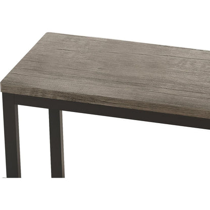 Modern Design Kitchen Dining Table, Pub Table, Long Dining Table Set with 3 Stools, Easy Assembly, Brown Gray