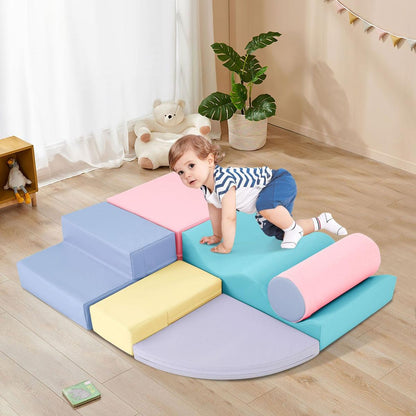 Soft Climb and Crawl Foam Playset 6 in 1, Soft Play Equipment Climb and Crawl Playground for Kids,Kids Crawling and Climbing Indoor Active Play Structure
