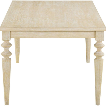 Amonia Urban Style Wired White Finish Wood Turned-Leg Dining Table