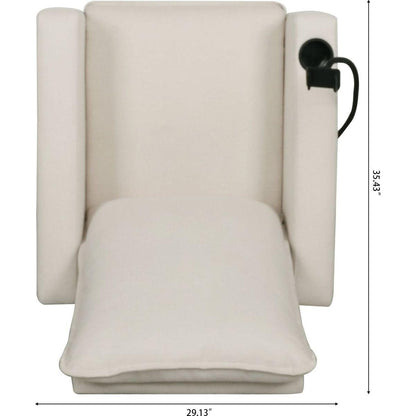 Recliner Chairs for Adults, Adjustable Recliner Sofa with Mobile Phone Holder & Cup Holder, Modern Reclining Chairs Fabric Push Back Recliner Chairs for Living Room, Bedroom, BEIGE