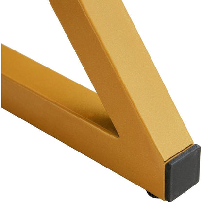 A modern minimalist style white marble patterned coffee table with golden metal legs. Computer desk. Game table. Tea table. CT-XX