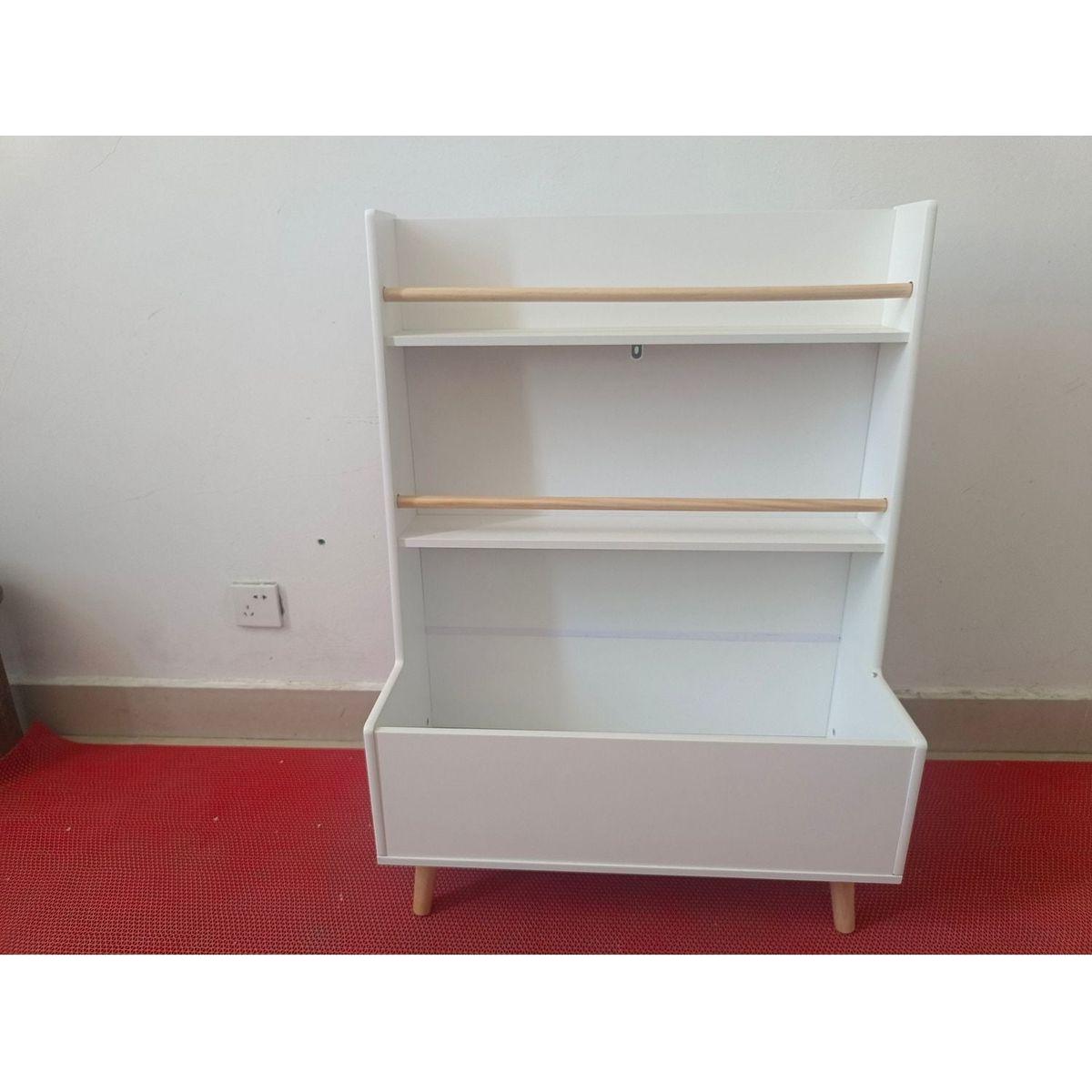 Kids Bookshelf, Book and Magazine Rack, Book Organizer, toy Storage Cabinet Organizer, White