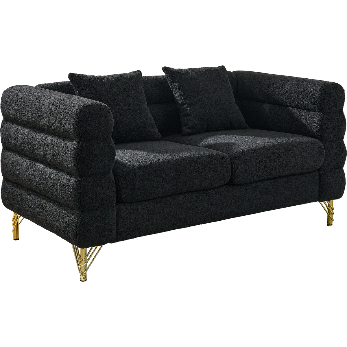 3-seater + 2-seater Combination sofa.BLACK teddy