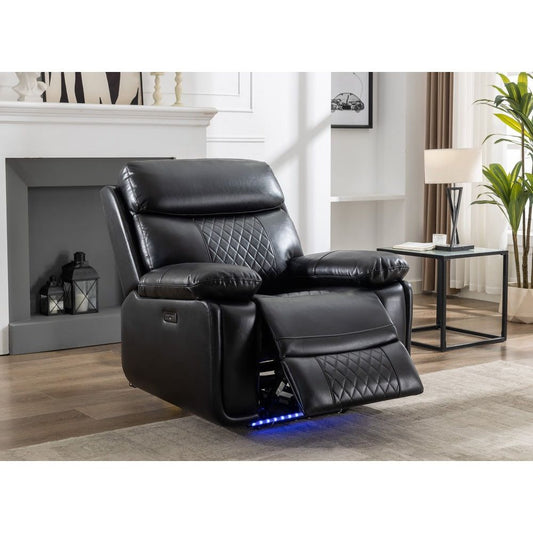 M046 Power recliner with  LED Strip BLACK color