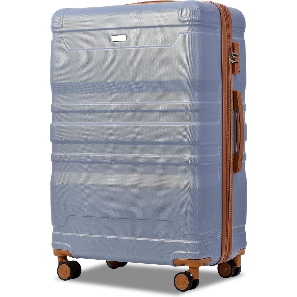 Luggage Sets New Model Expandable ABS Hardshell 3pcs Clearance Luggage Hardside Lightweight Durable Suitcase sets Spinner Wheels Suitcase with TSA Lock 20"24"28"(blue and brown)