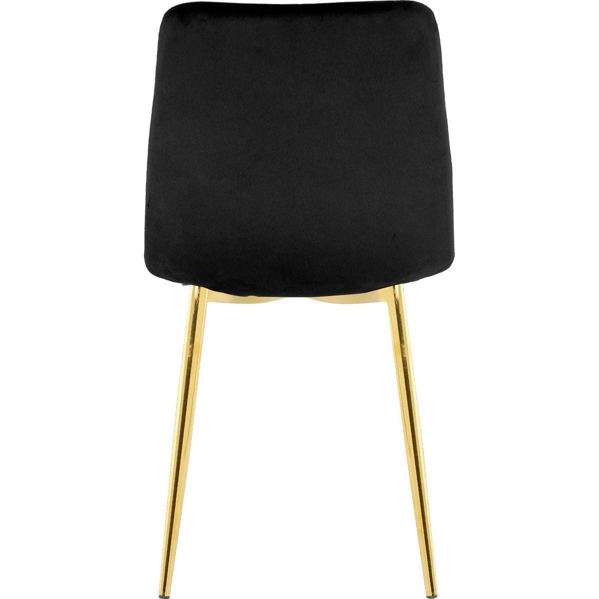 Modern simple light luxury dining black chair home bedroom stool back dressing chair student desk chair gold metal legs(set of 4)