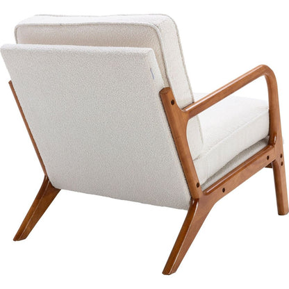 Wood Frame Armchair, Modern Accent Chair Lounge Chair for Living Room