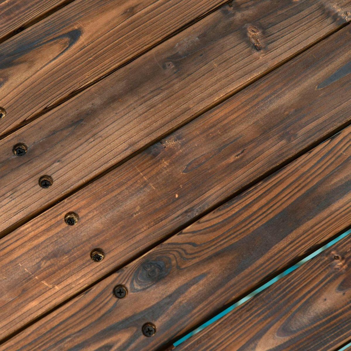 7.5' Fir Wood Garden Bridge Arc Walkway with Side Railings, Perfect for Backyards, Gardens, & Streams, Carbonized