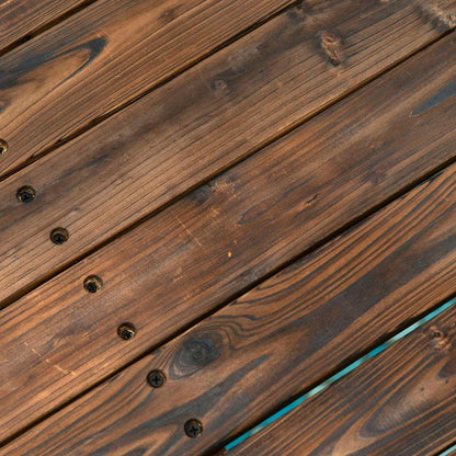 7.5' Fir Wood Garden Bridge Arc Walkway with Side Railings, Perfect for Backyards, Gardens, & Streams, Carbonized