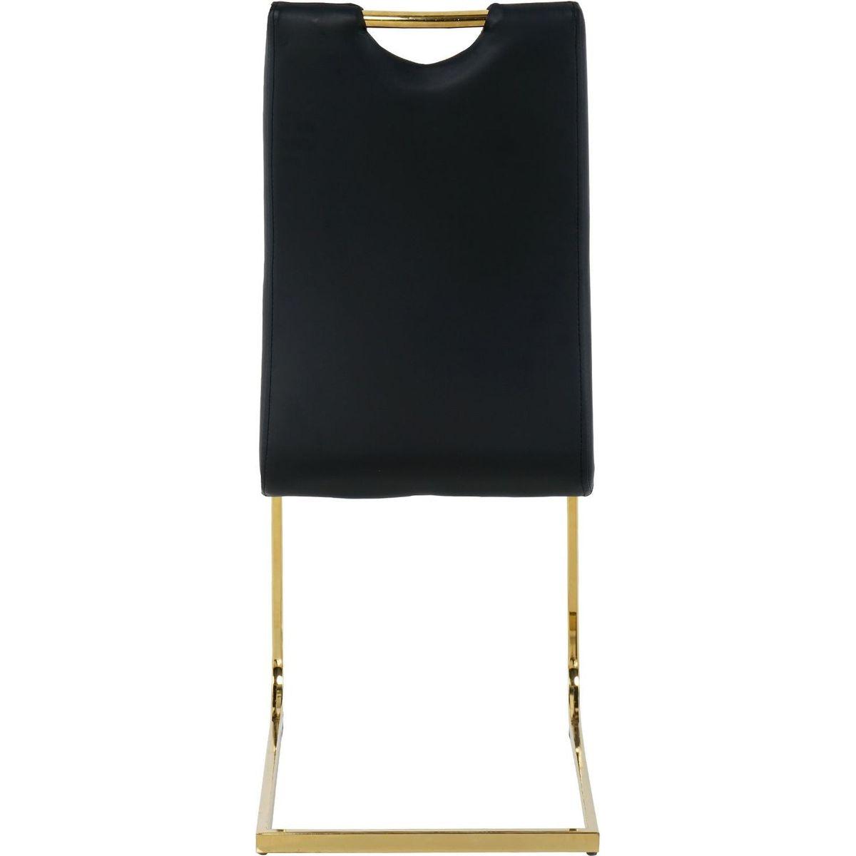 Modern Dining Chairs with Faux Leather Padded Seat Dining Living Room Chairs Upholstered Chair with gold Metal Legs Design for Kitchen, Living, Bedroom, Dining Room Side Chairs Set of 2