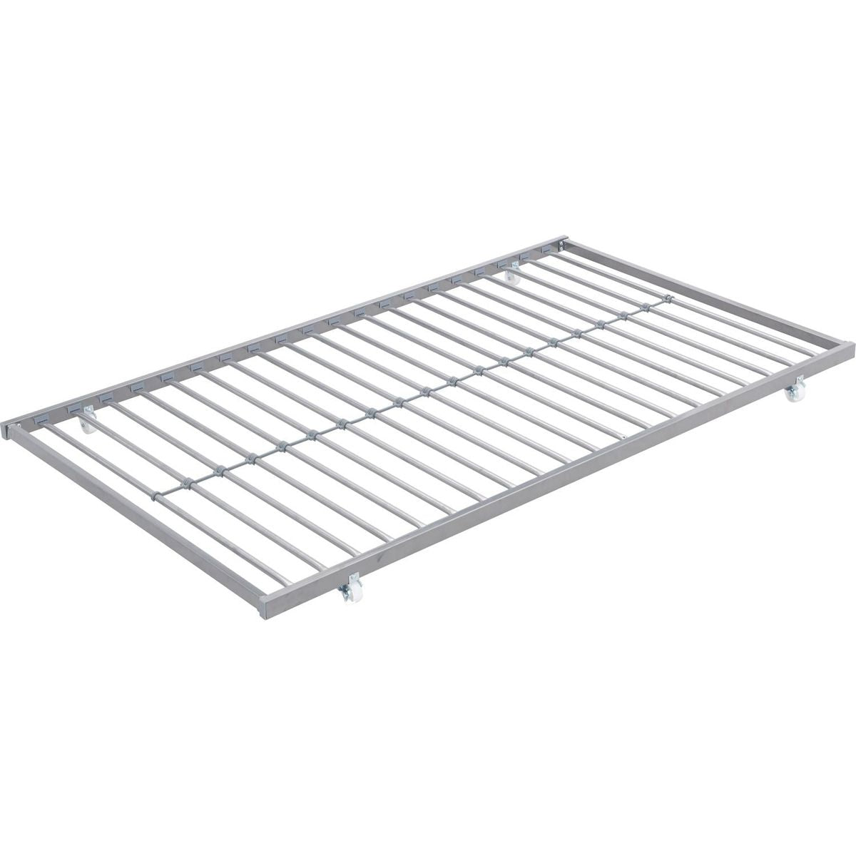 METAL BUNK BED WITH TRUNDLE SILVER