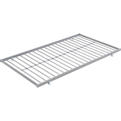 METAL BUNK BED WITH TRUNDLE SILVER