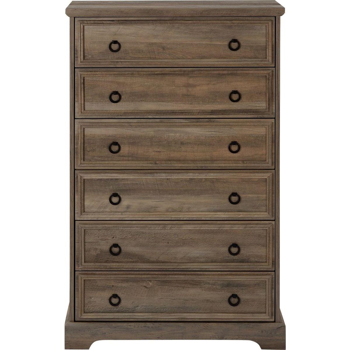 Modern 6 Drawer Dresser, Dressers for Bedroom, Tall Chest of Drawers Closet Organizers & Storage Clothes - Easy Pull Handle, Textured Borders Living Room, Hallway,L 29.53"xW15.75"xH48.03"