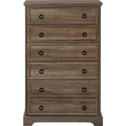 Modern 6 Drawer Dresser, Dressers for Bedroom, Tall Chest of Drawers Closet Organizers & Storage Clothes - Easy Pull Handle, Textured Borders Living Room, Hallway,L 29.53"xW15.75"xH48.03"