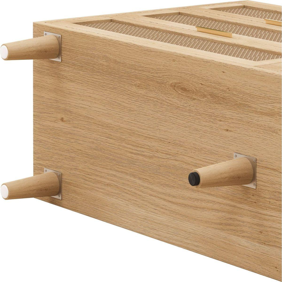 59.06"6-Drawers Rattan Storage Cabinet Rattan Drawer with White Drawer Slides,for Bedroom,Living Room,Natural