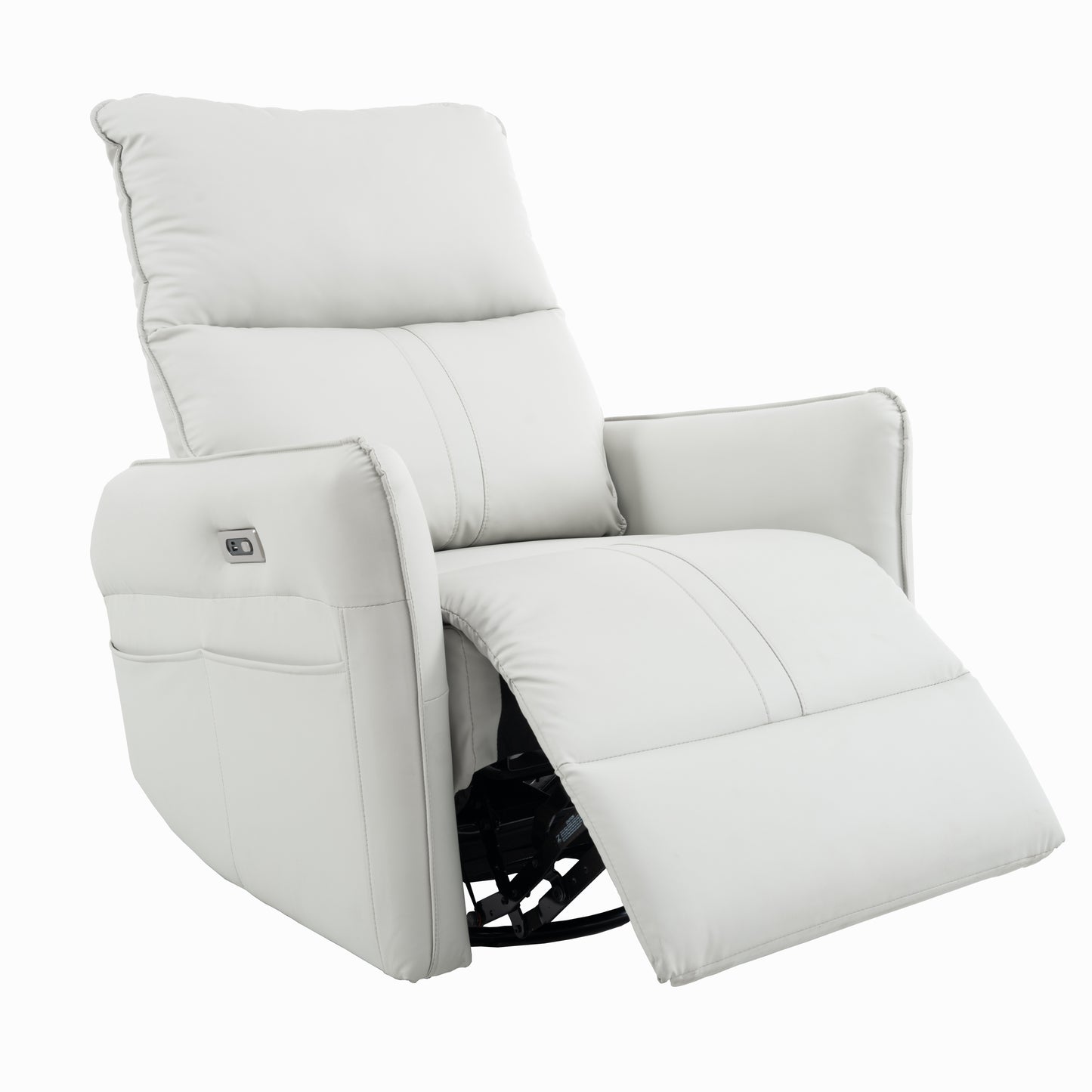 270 Power Swivel Rocker Recliner Chair, Electric Glider Reclining Sofa with USB Ports, Power Swivel Glider, Rocking Chair Nursery Recliners for Living Room Bedroom(Light Gray)