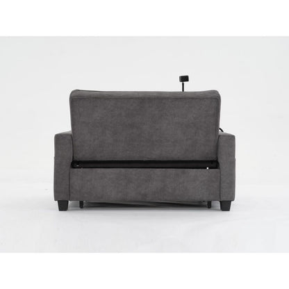 Futon Chair Bed Convertible Chair 3-in-1 Pull Out Sleeper Chair Beds with USB Ports,Wear-resistant and Anti-scratch, Armchair Bed Sleeper for Living Room (Dark Grey Tech cloth)