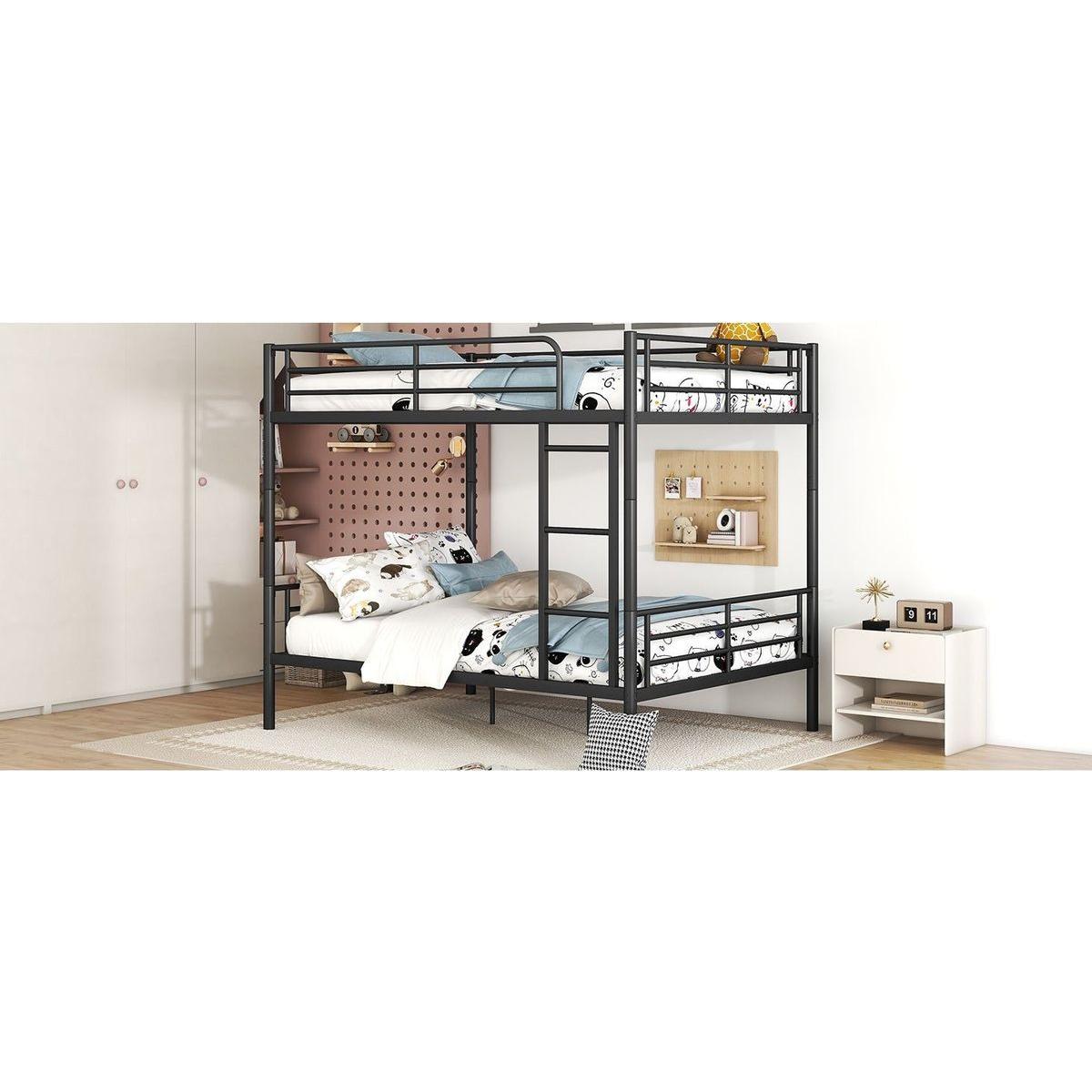 Full Over Full Metal Bunk Bed, Black