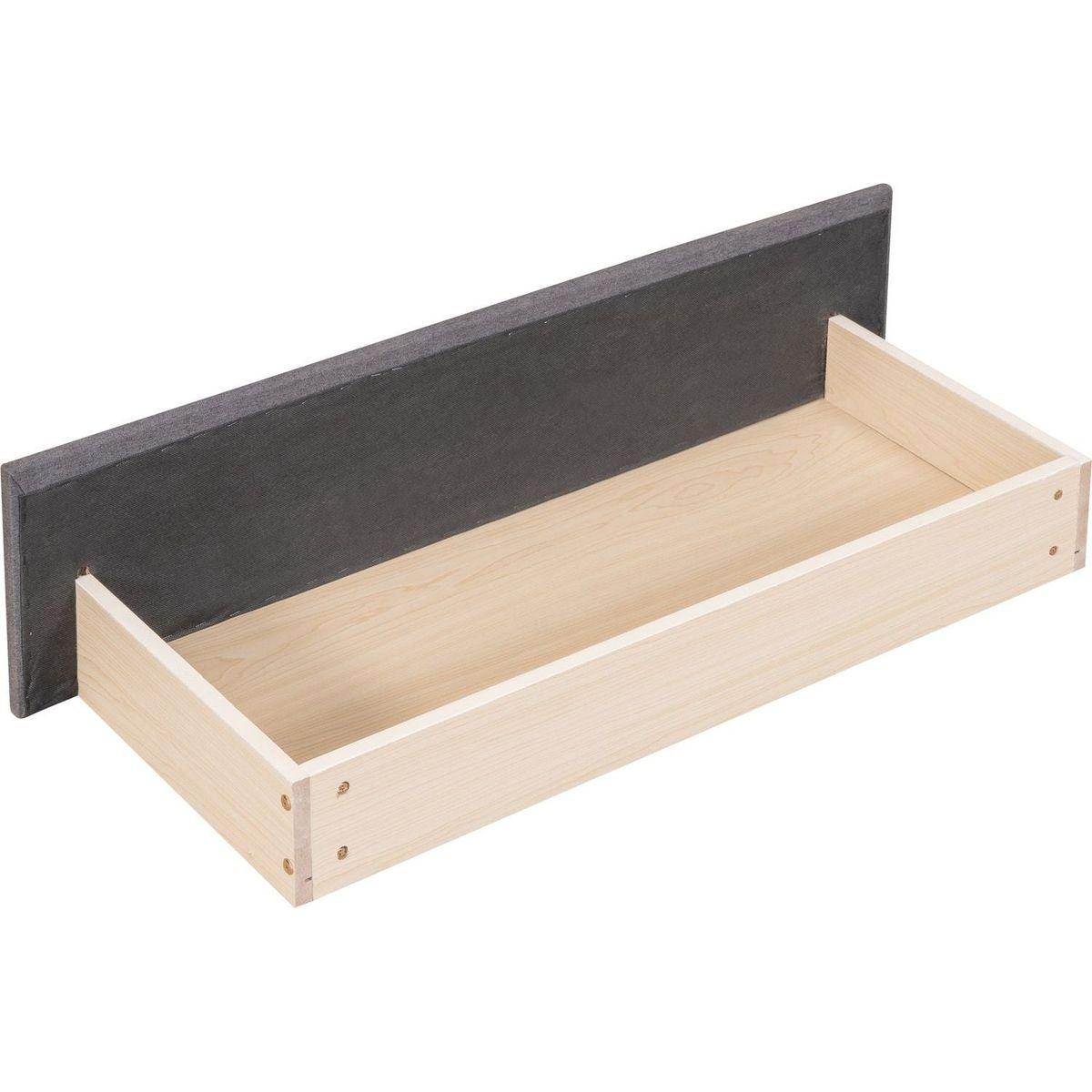 Upholstered Daybed with 2 Storage Drawers Twin Size Sofa Bed Frame No Box Spring Needed, Linen Fabric (Gray)