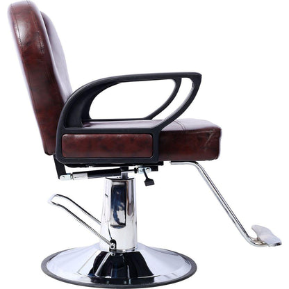 Artist hand Hair Stylist All Purpose Barber Chair for Barbershop Salon Chair,Heavy Duty Hydraulic Barber Chair Spa Furniture Shampoo Reclining Extra Wider Seat Beauty Hair Salon Equipment, brown