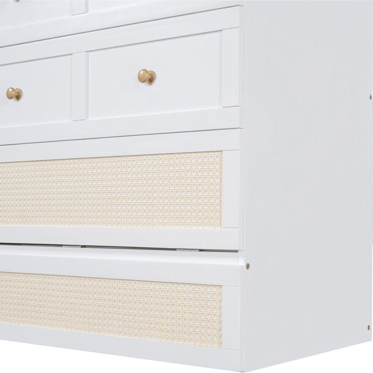 Full Size Murphy Bed with Large Drawers,White