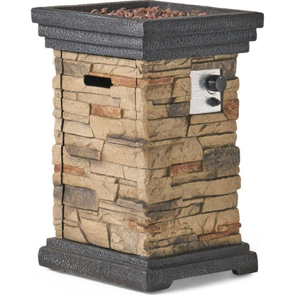 19.50" STONE MGO FIRE COLUMN - 40 000 BTU