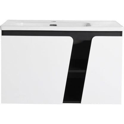 32' Floating Wall-Mounted Bathroom Vanity With Single Sink,& Soft-Close Cabinet Door