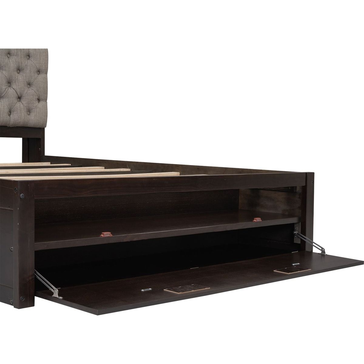 Wood Queen Size Platform Bed with Storage Headboard, shoe rack and 4 drawers,Espresso